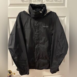 Marmot Rain Shell with Hood in Black | Waterproof | Size M
